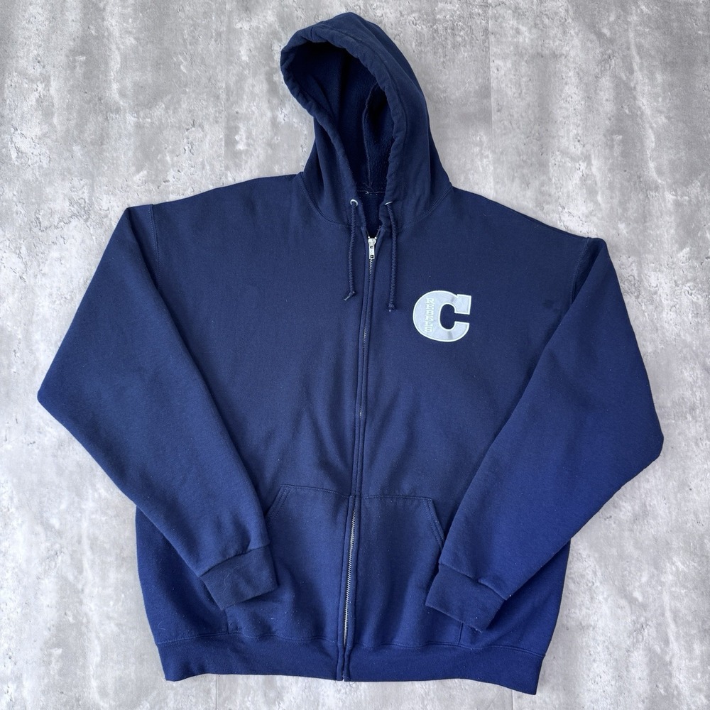 Columbine High School Hoodie Men's XL Blue Rebels Full Zip Jacket Football Y2K